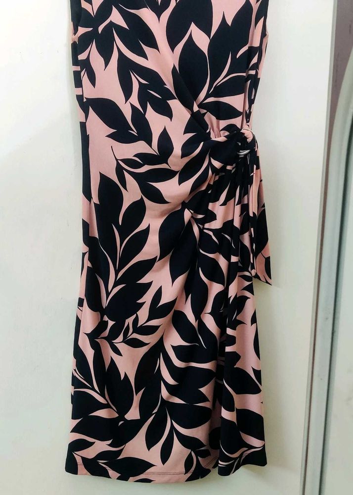 Pink And Black Fitted Dress