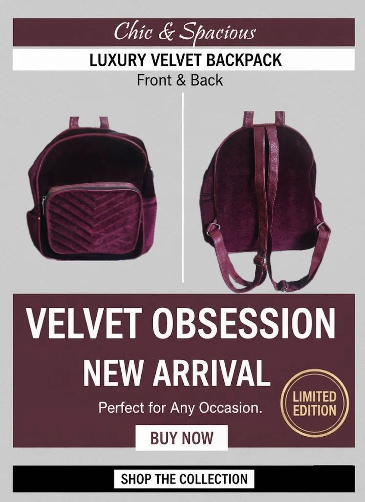 Luxury Velvet Backpack