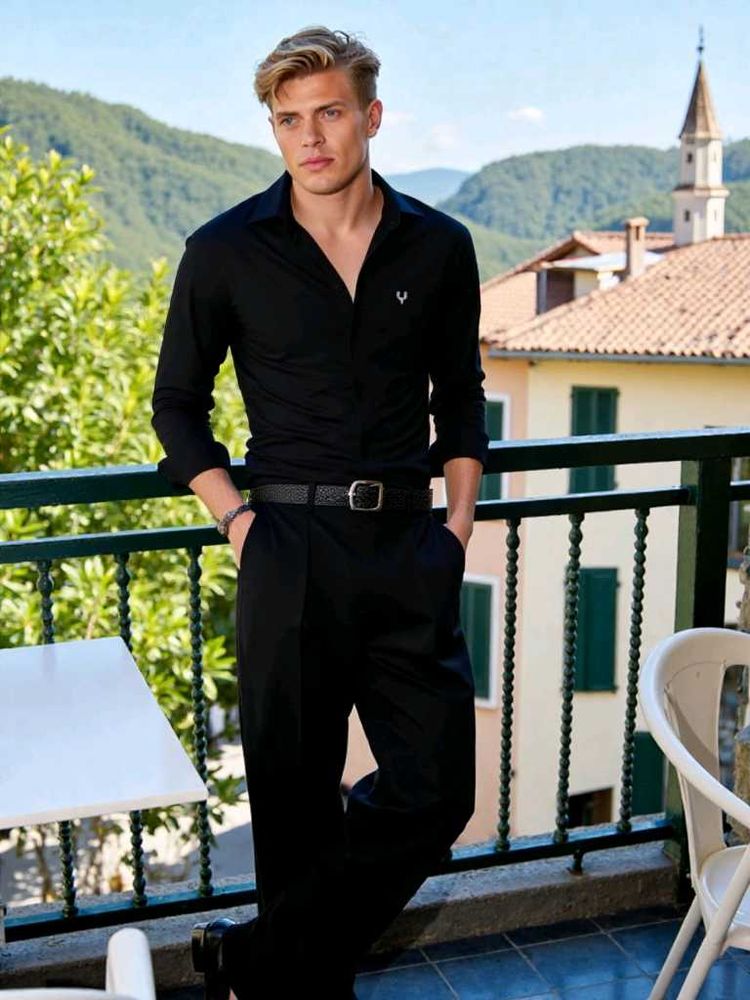 Saint Black Casual Shirt - M Some Fade Spot