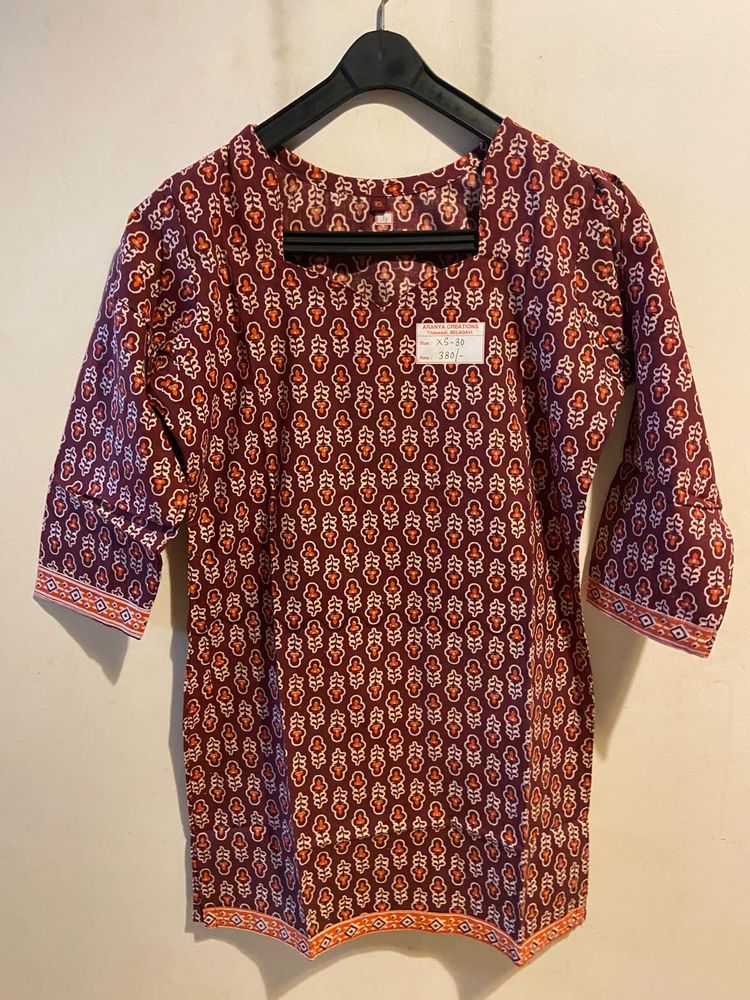 Maroon Printed Top