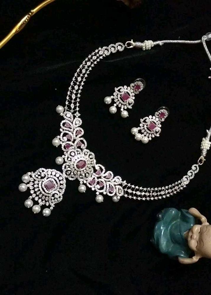 new jewellery set 2 colors available  pink and gre