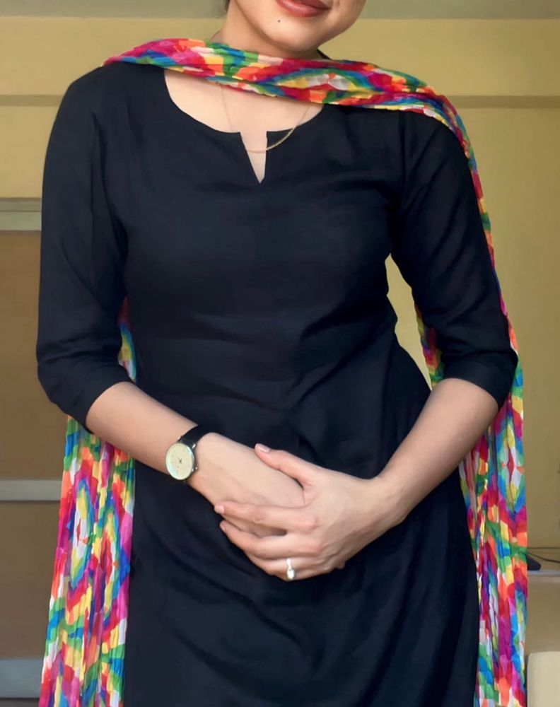 Elegant 2piece Black Kurta Set