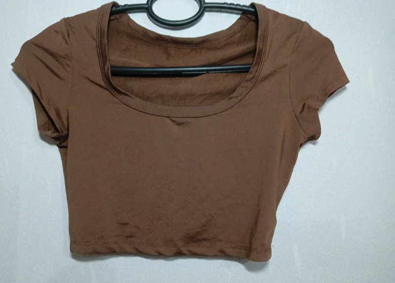 Brown Crop Top