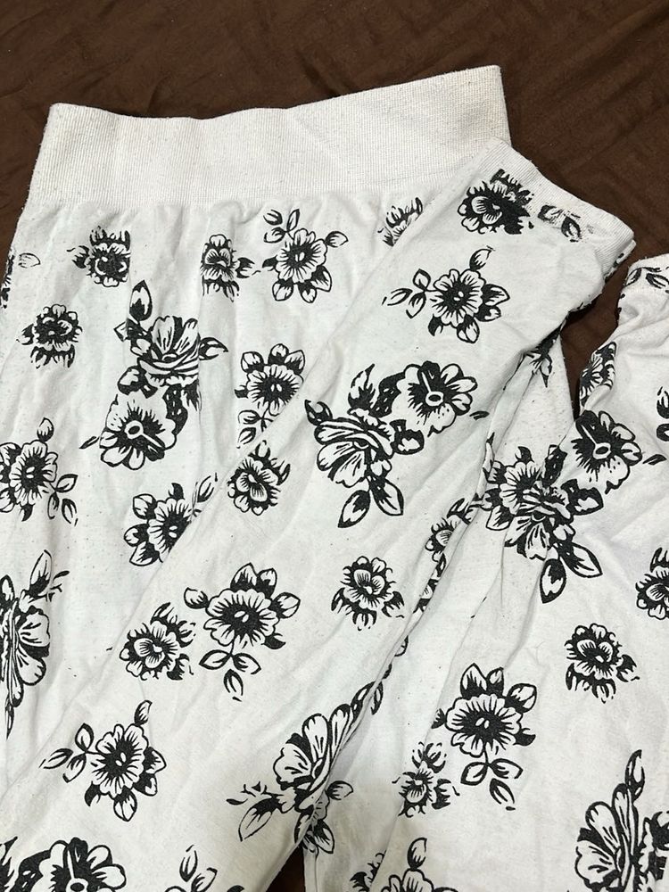 White Floral Lounge Pants – Comfy &amp; Cute