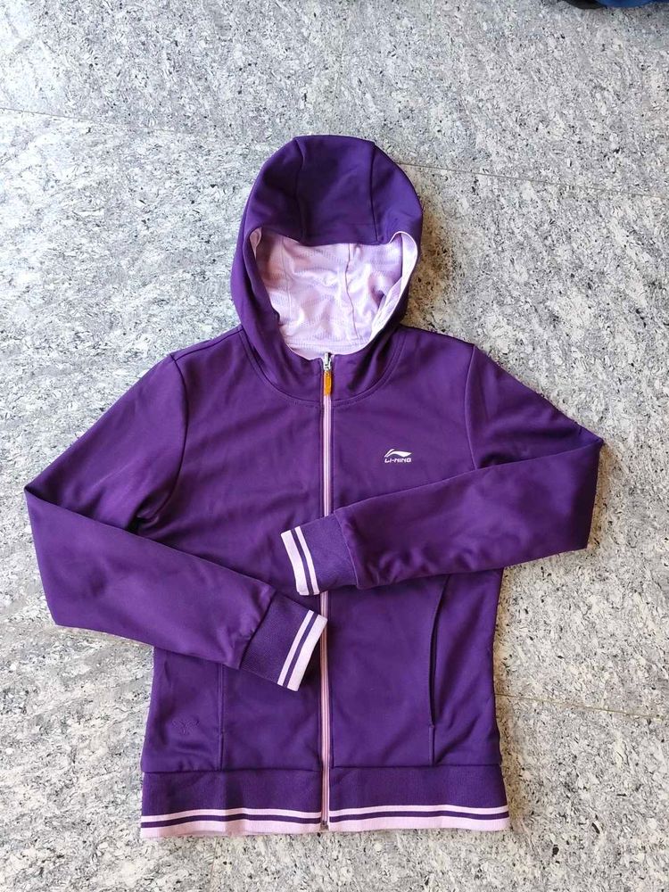 Li-Ning Purple N Lavender Reversible Zip-Up Hoodie