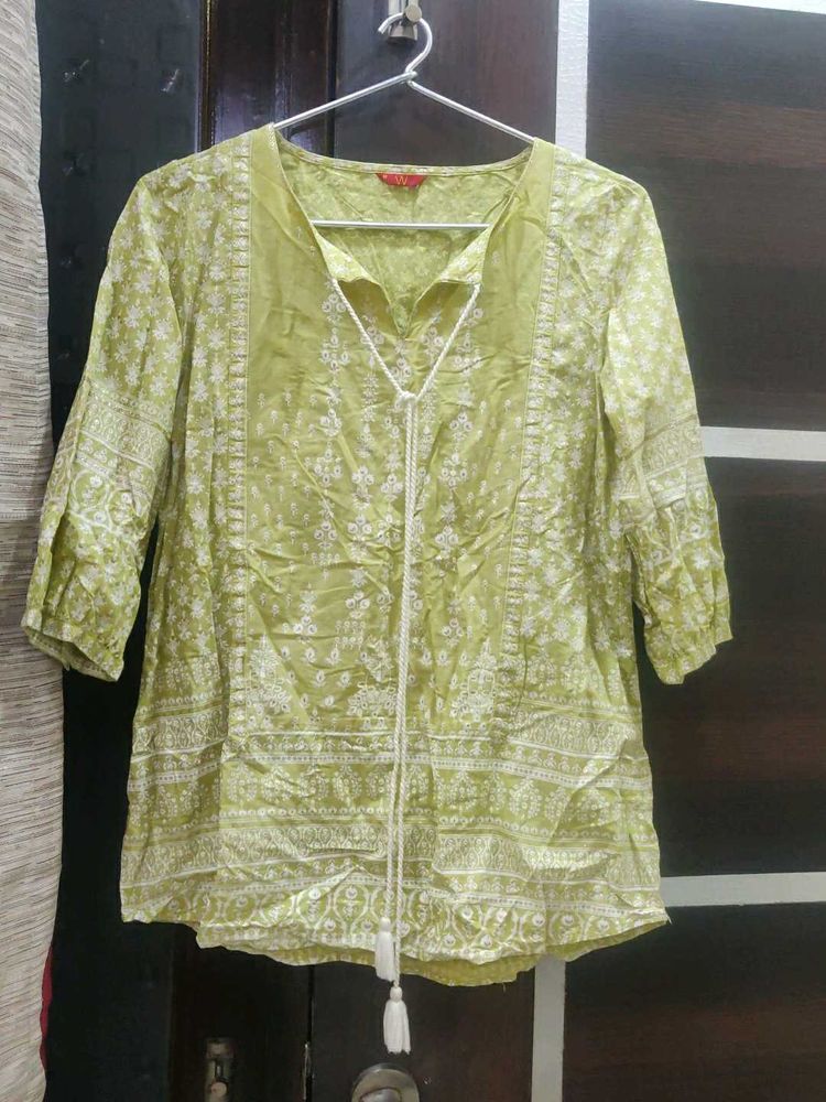 Green Printed Top