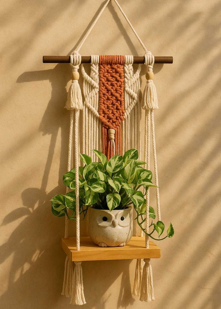 Macrame Wooden Shelf