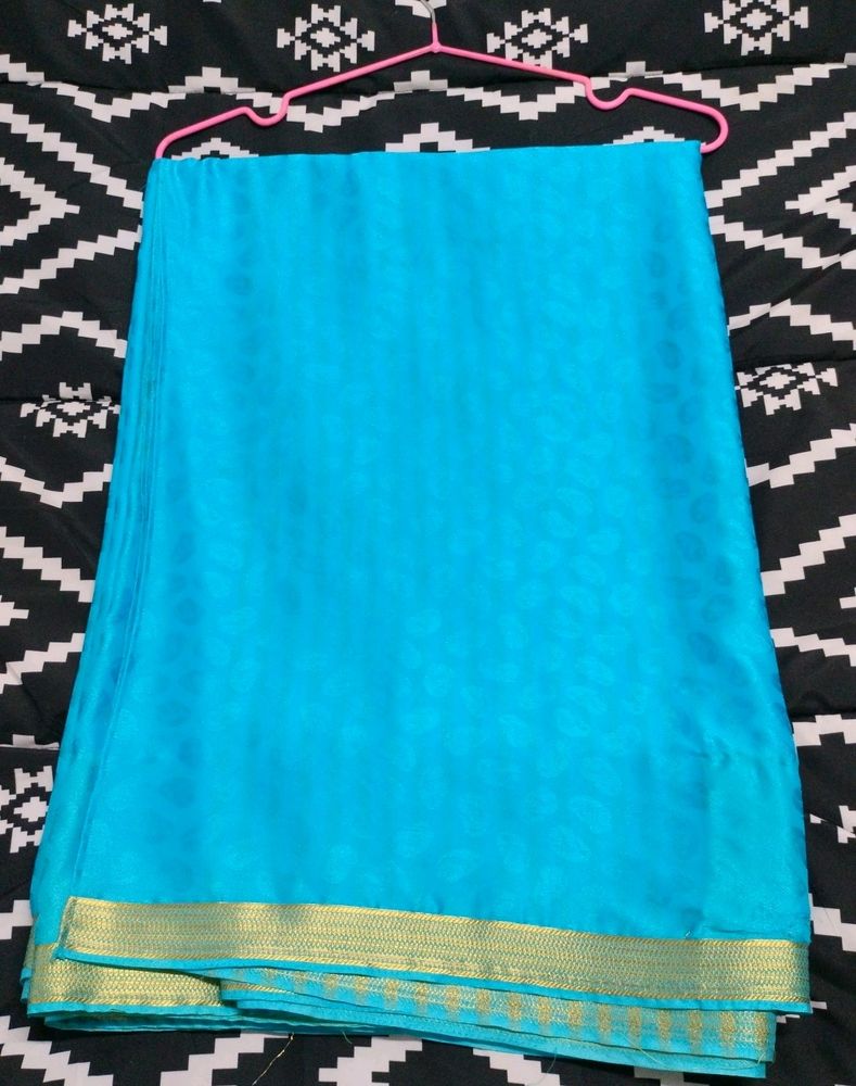 Gold And Blue Saree
