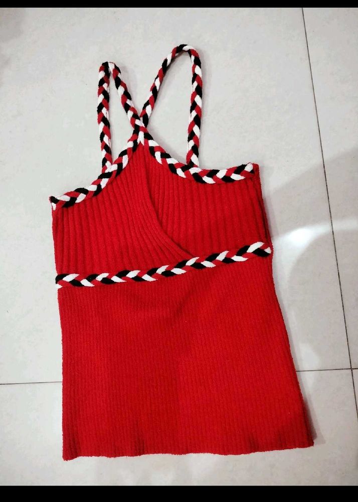 Red Knit Tank Top