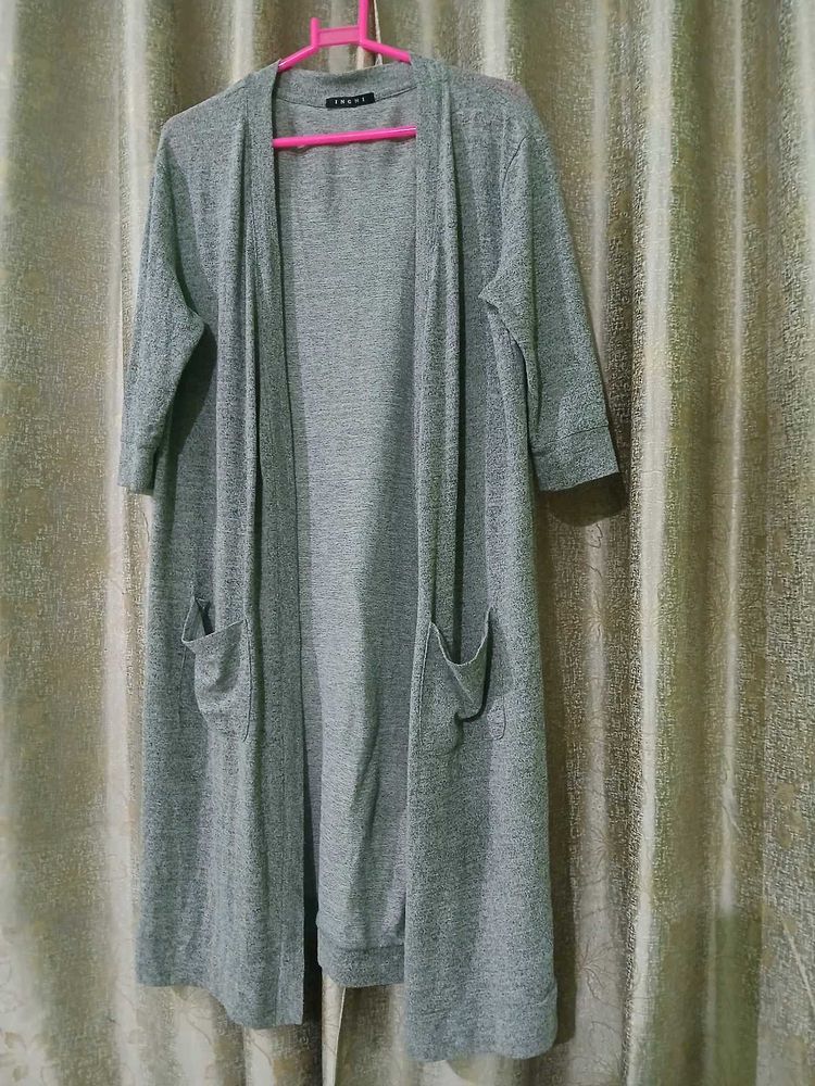 Grey Longline Cardigan