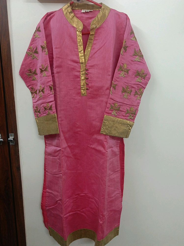Pinkish Red Colour Kurta