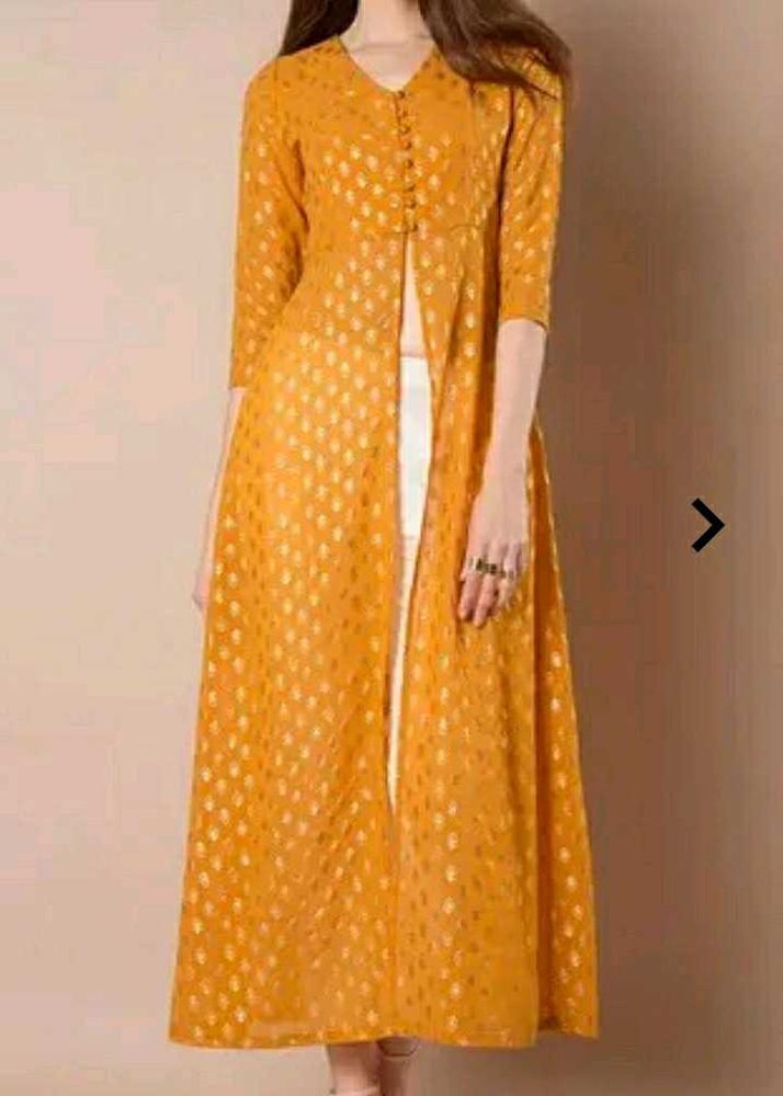 INDYA Women&#39;s Elegant Mustard Kurta