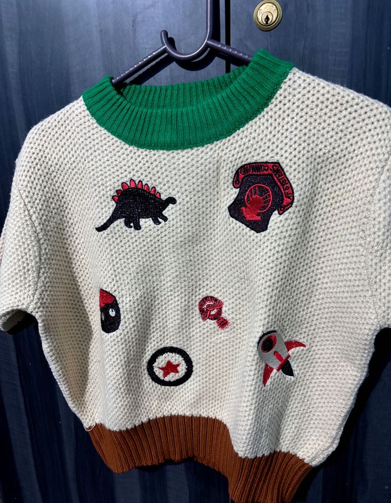 women&#39; Graphic Knit short sleeve sweater