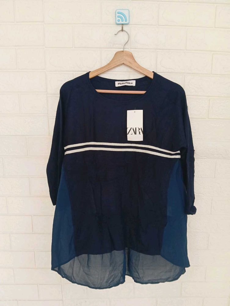 Navy Striped Top