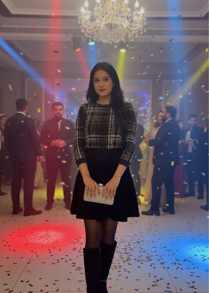 Chic Tweed &amp; Black Dress