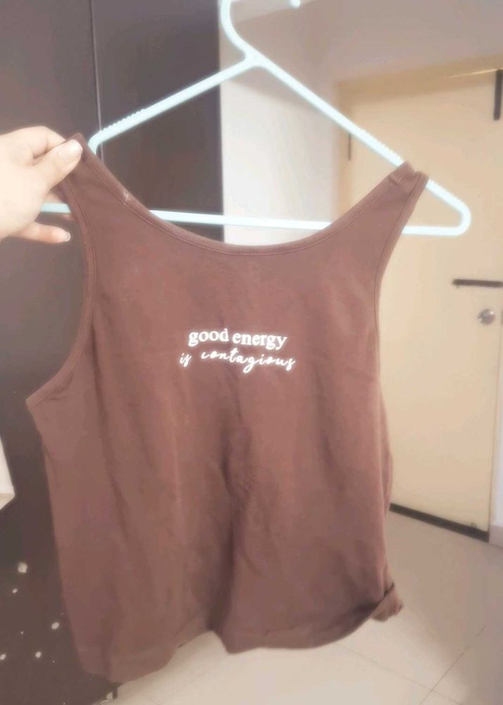 Brown Tank Top - Good Energy