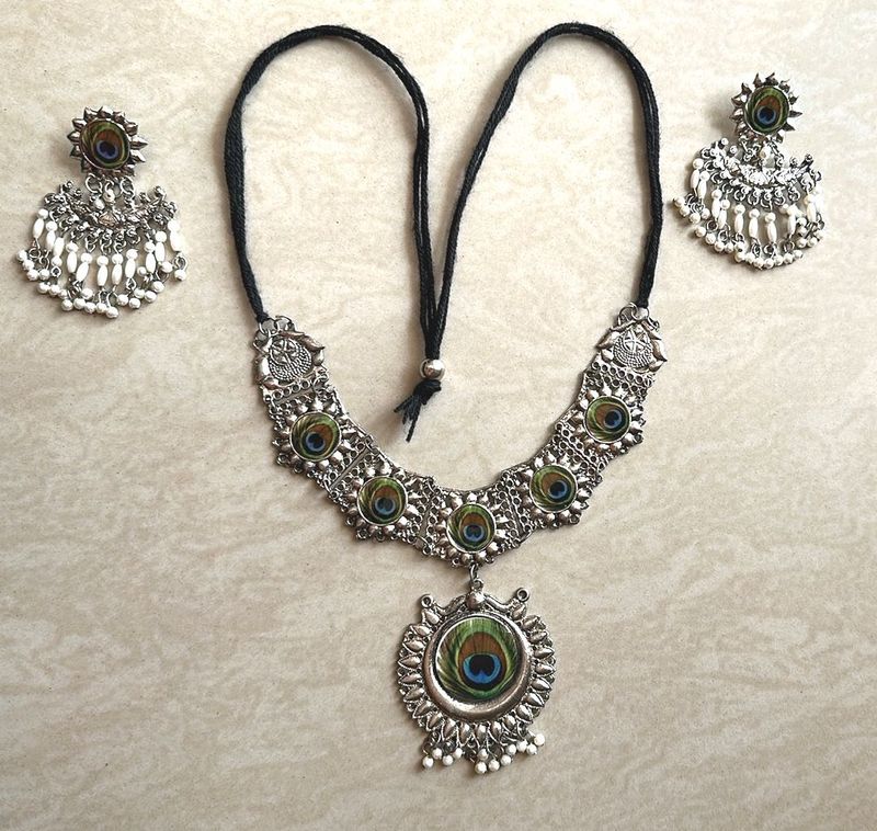 Oxidised Mor Pankh Set