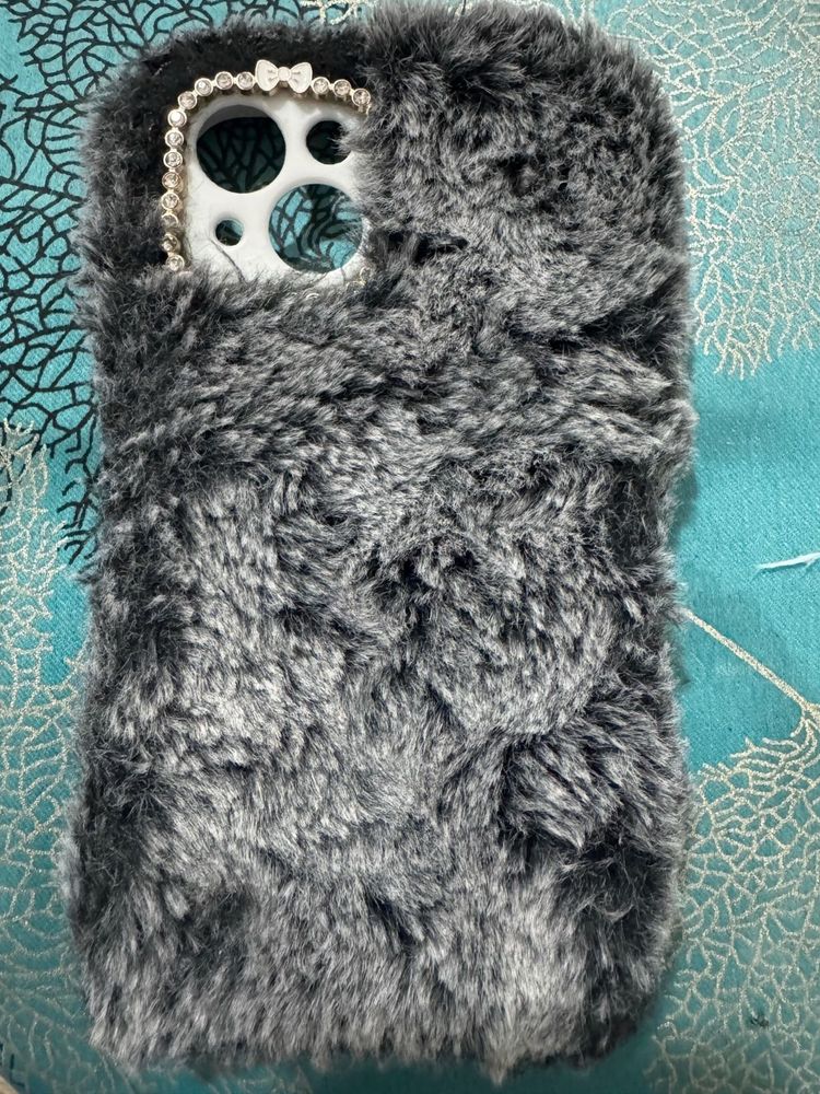 Fuzzy Gray Phone Case for iPhone 13