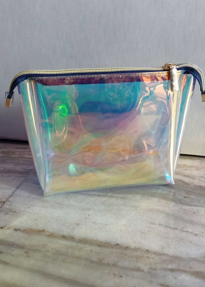 Iridescent Clear Makeup Bag