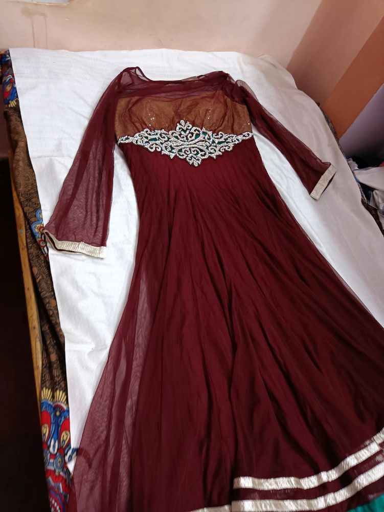 Party Wear Women Long Net Gown Dress