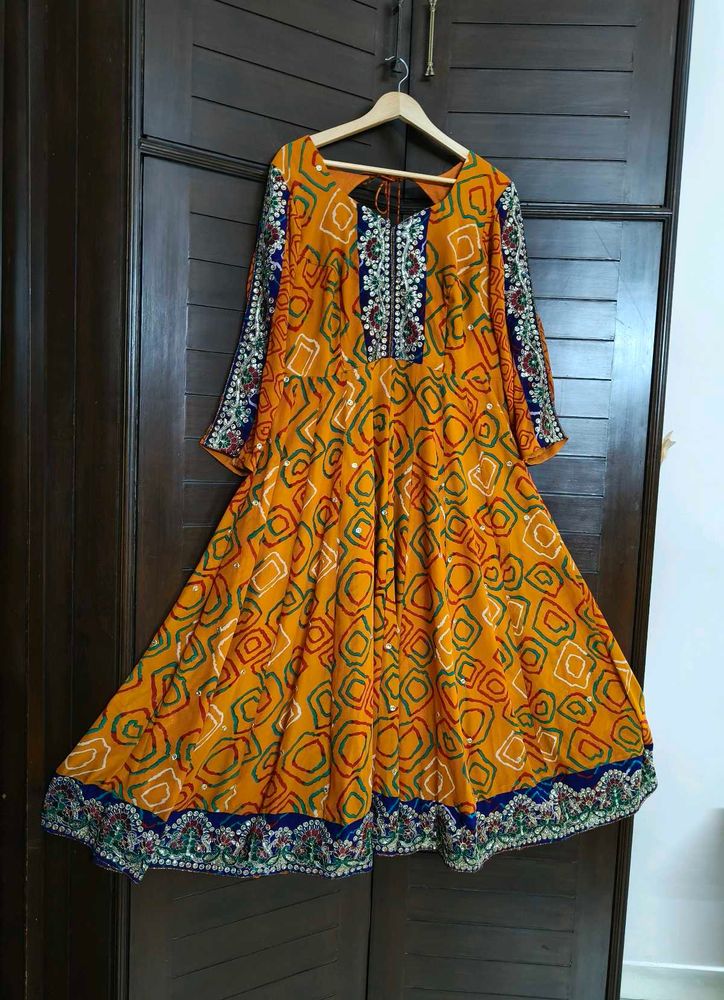 Bandhani Print Georgette Zardozi Embroidery Kurta