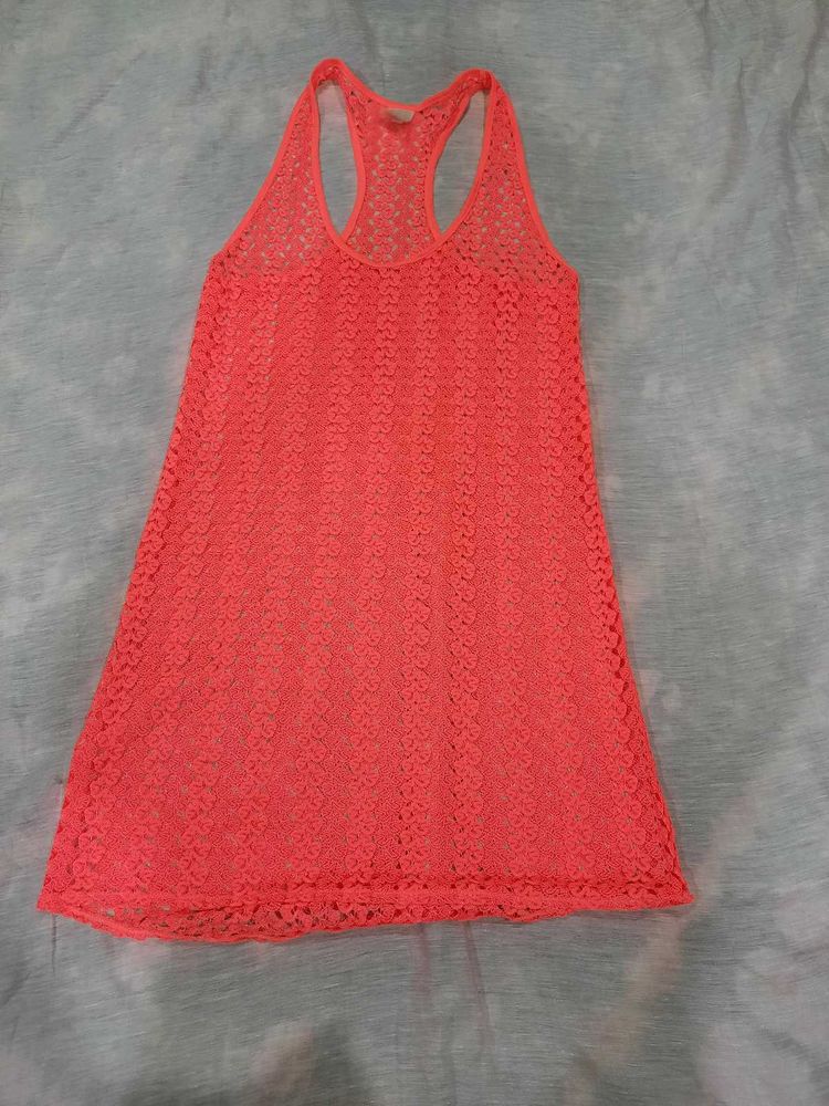 Coral Crochet Cover Up