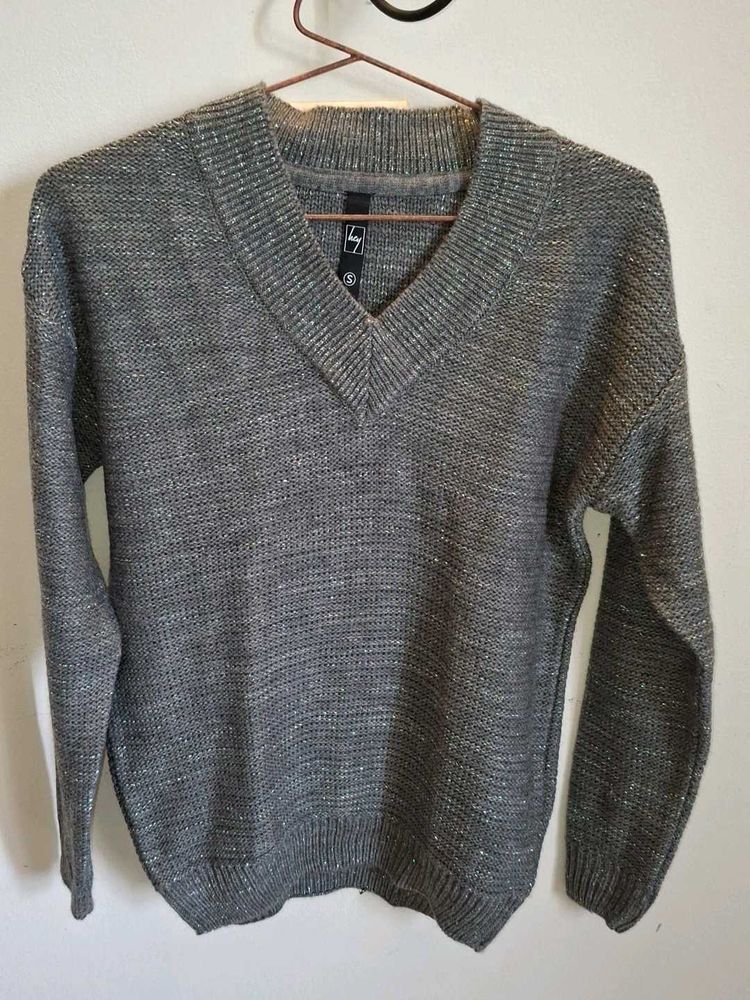 Grey Shimmer Sweater
