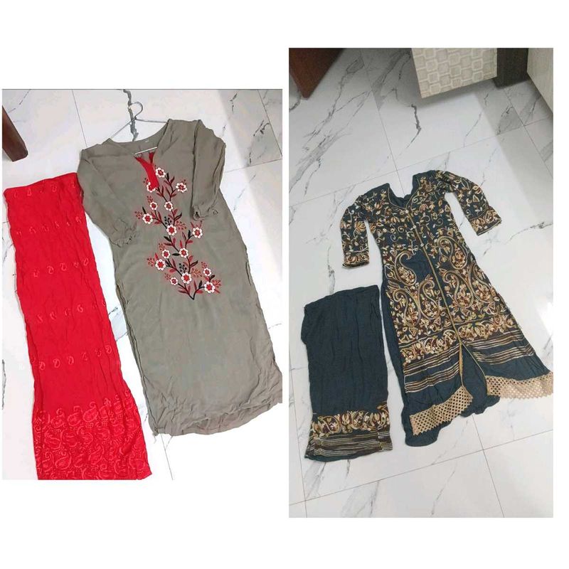 Combo Of 2 Elegant Plazo Kurti Sets