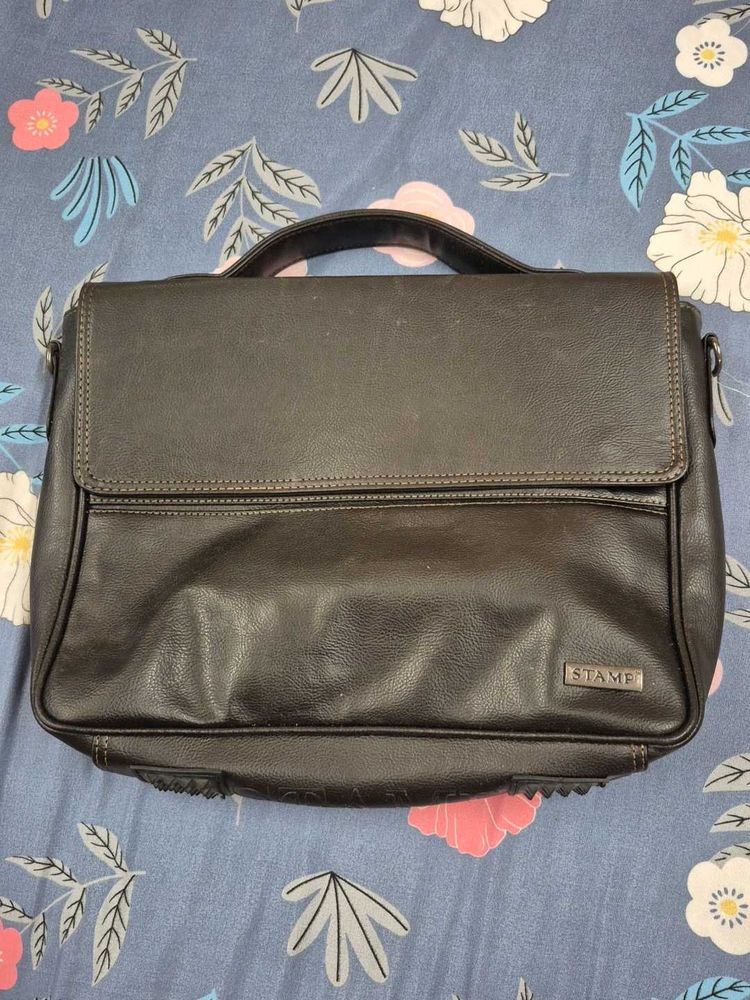 Stamp Laptop Bag Leather