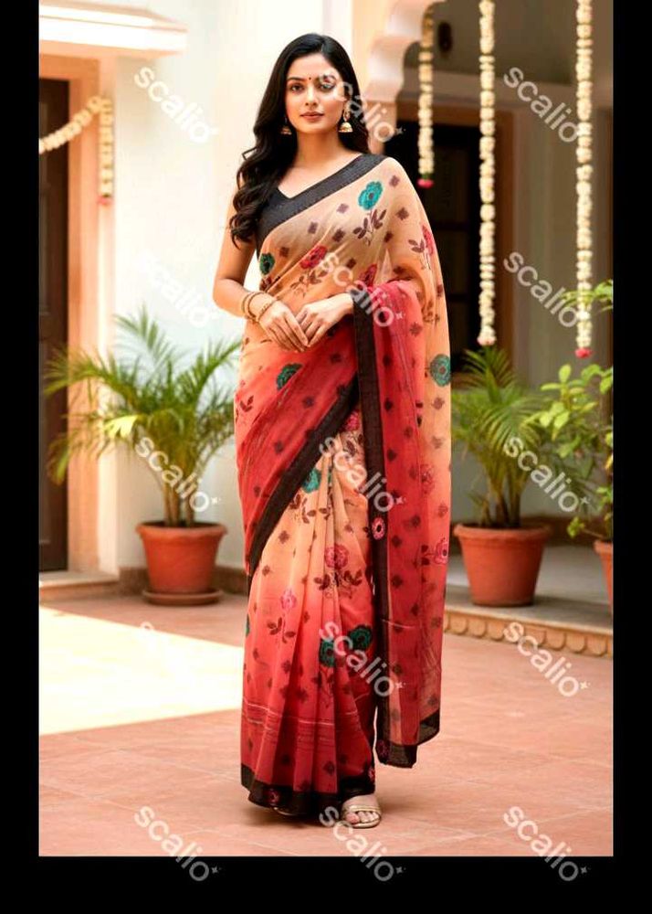 Elegant heavy work saree