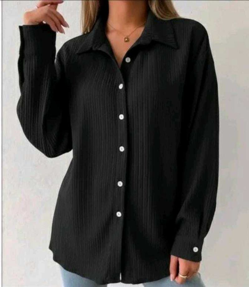 New Classic Black Button-Down Shirt allsize