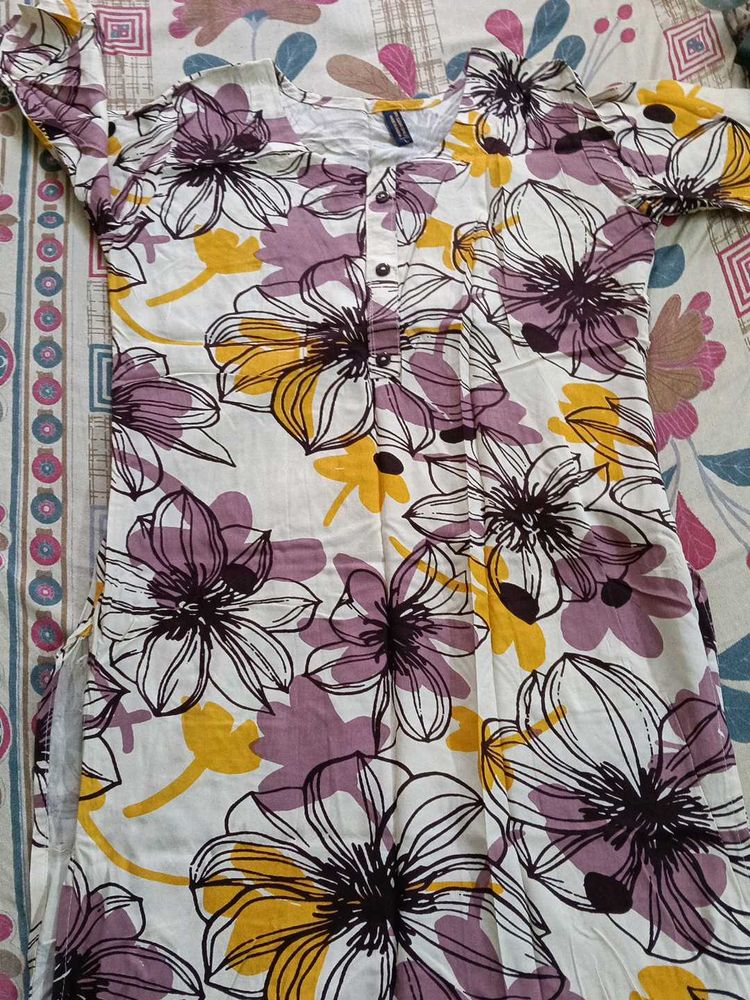 Floral Print Kurta