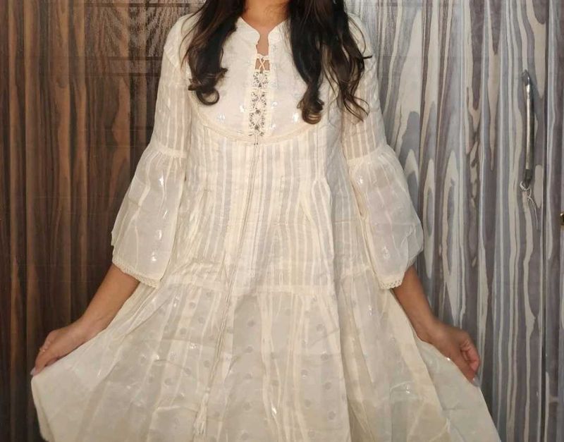 Printed Pure Cotton Flared Kurta