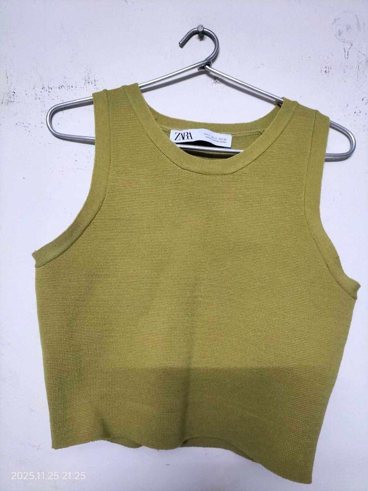 Zara Knit Tank Top - Olive Green