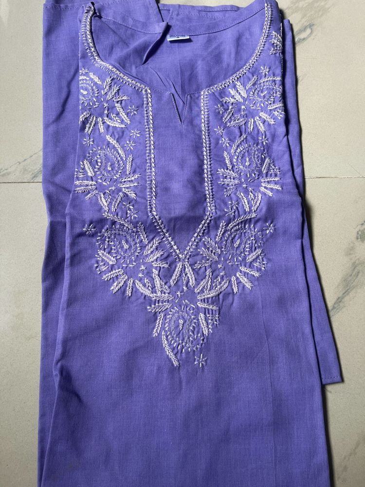 Pure Cotton chikankari kurti,Totally New, Not Used