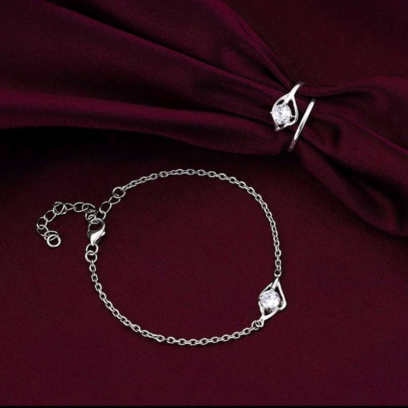 925 Real Silver Giva Bracelet &amp; Ring Set