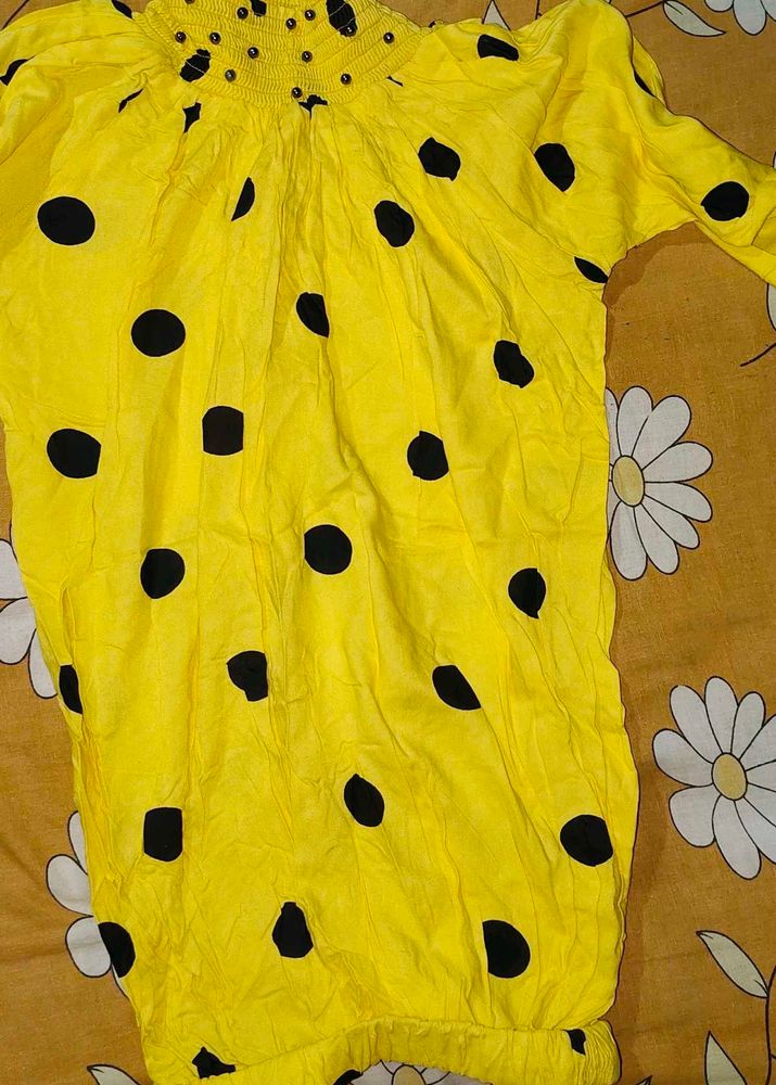 Yellow Polka Dot Top