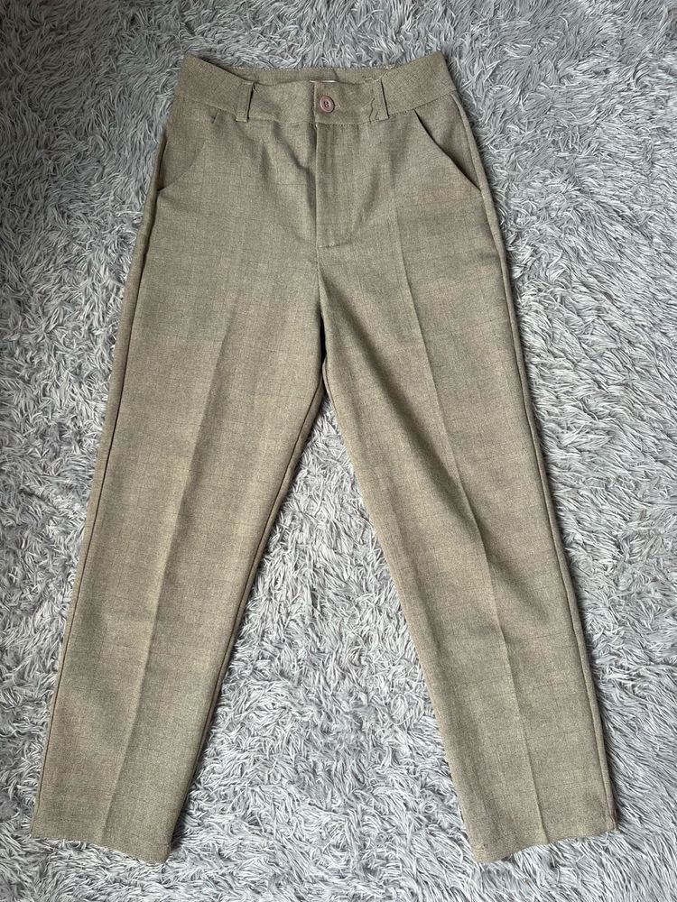 Beige Straight Leg Pants