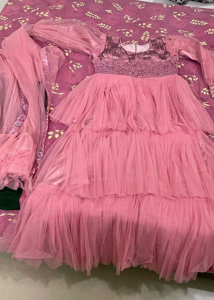 Beautiful 3 Layered Party Gown With Matchin Dupata