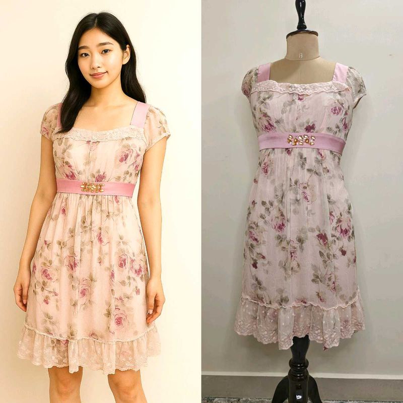 Floral Chiffon Midi Dress