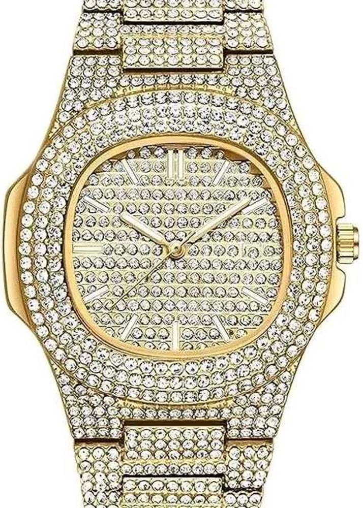 Gold-Crystal Luxury WatchStatement Elegance. Timel