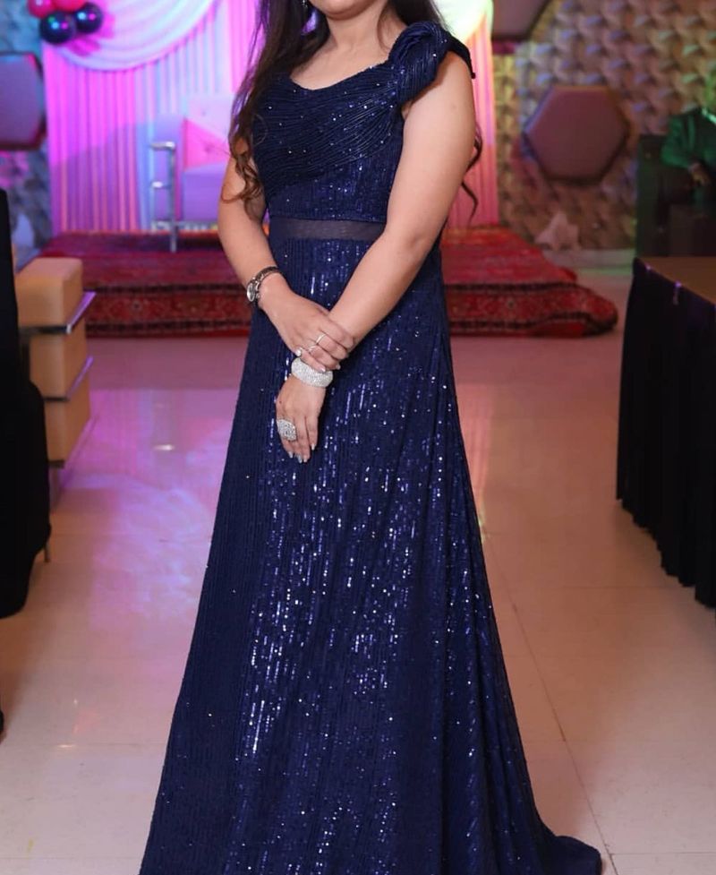 Blue embellished Gown