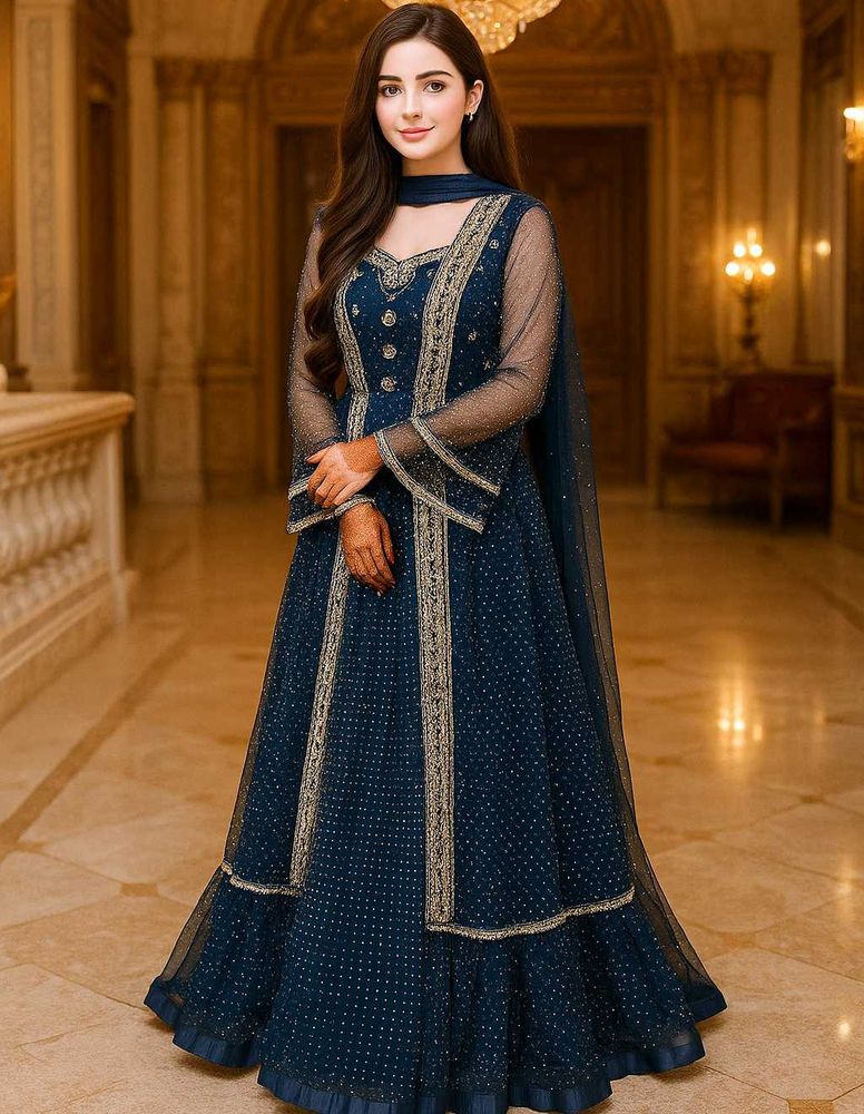 Navy Blue Anarkali Gown