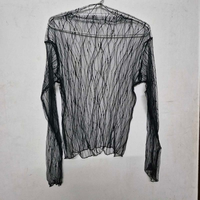 Sheer Black Long Sleeve Top