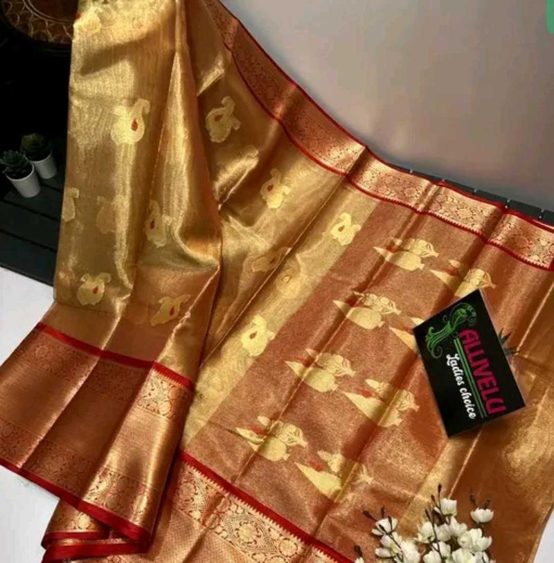 😱🔥without tag new brand Banarasi tissue  saree �