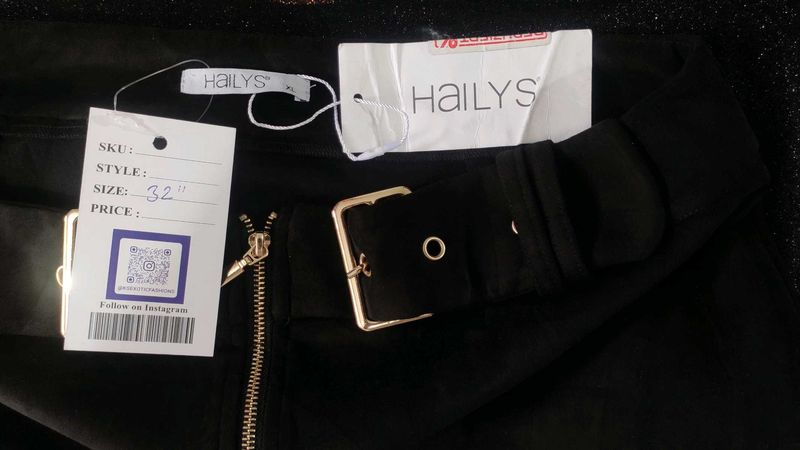 Hailys Black Belted Pants - Size 32