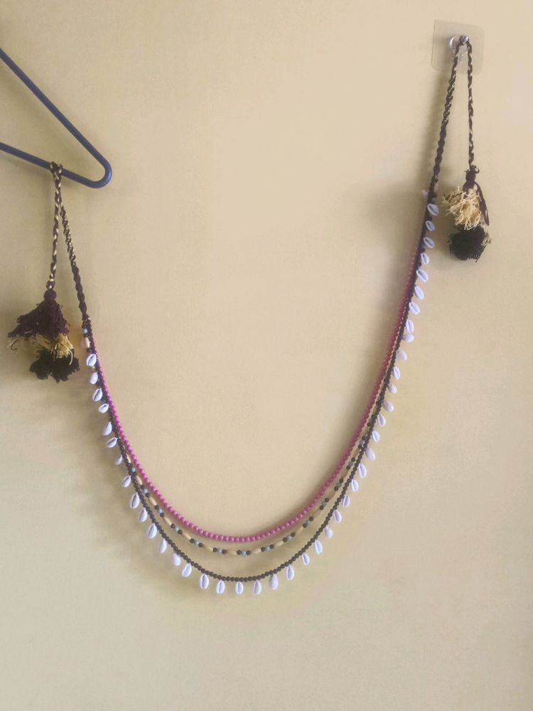 Pastel Beads And Shell Waist Belt
