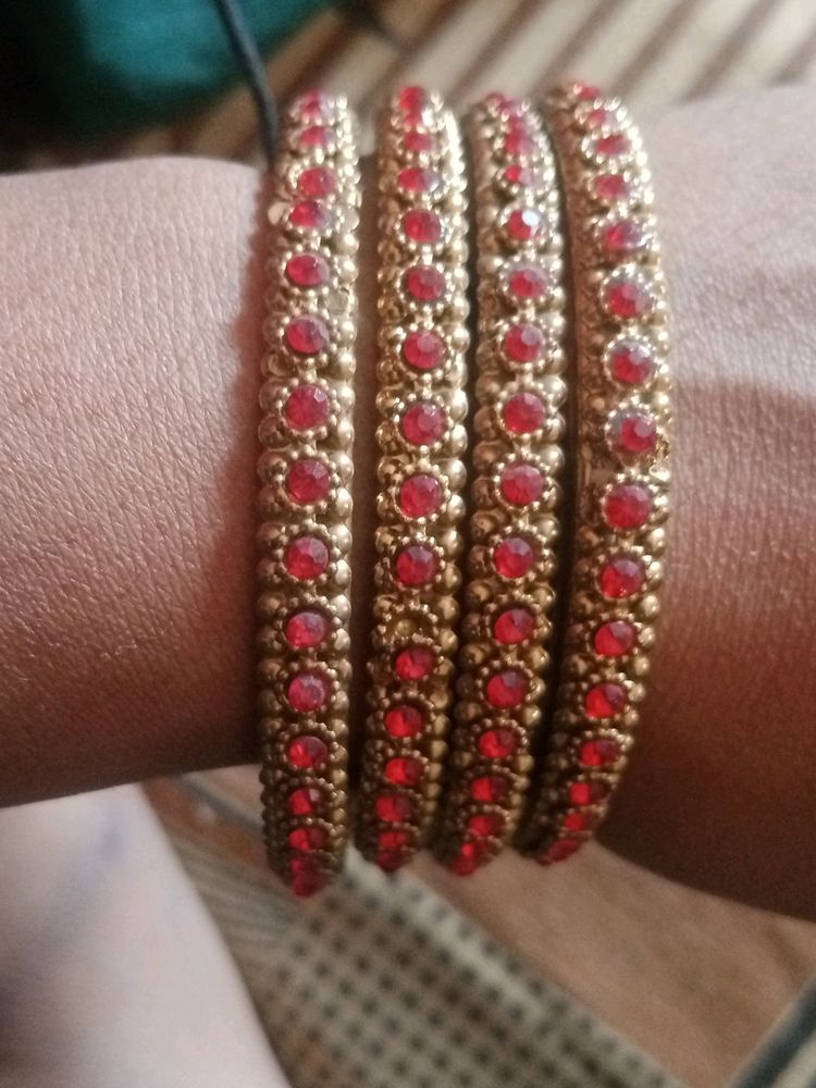 Red Golden Bangles