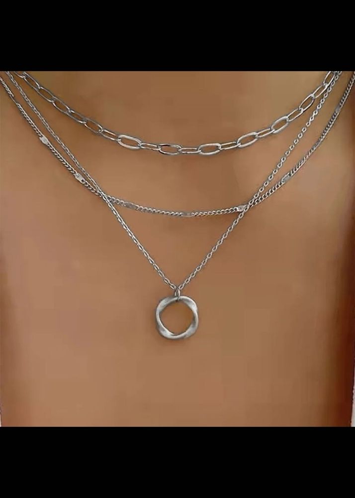 Layered Silver Chain Necklace