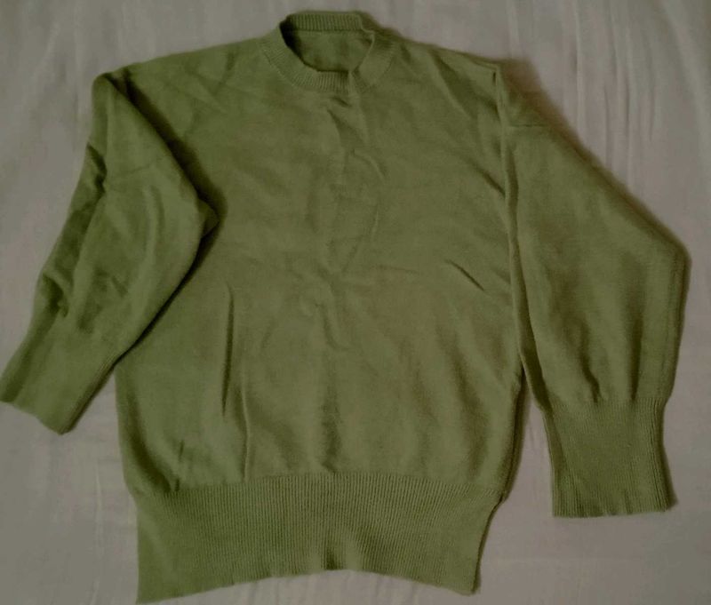 olive Green Knit Pullover